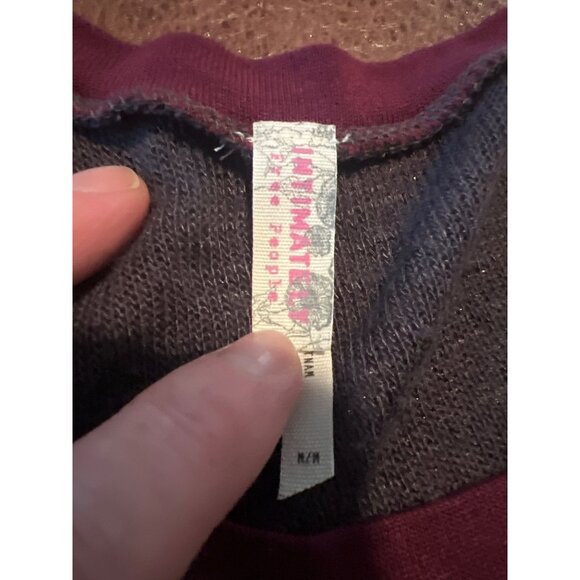 Free People Weekends Layering Top Navy 3/4 Sleeve Scoop‎ Neck Boho Tunic M - Picture 6 of 8